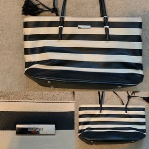 Nine West Cream + Black Purse: Used